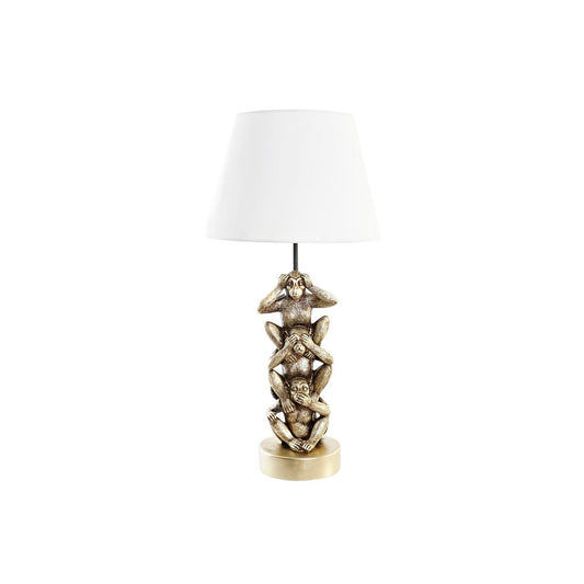 Lampada da tavolo DKD Home Decor Dorato Bianco Coloniale 220 V 50 W Scimmia (30 x 30 x 61 cm)