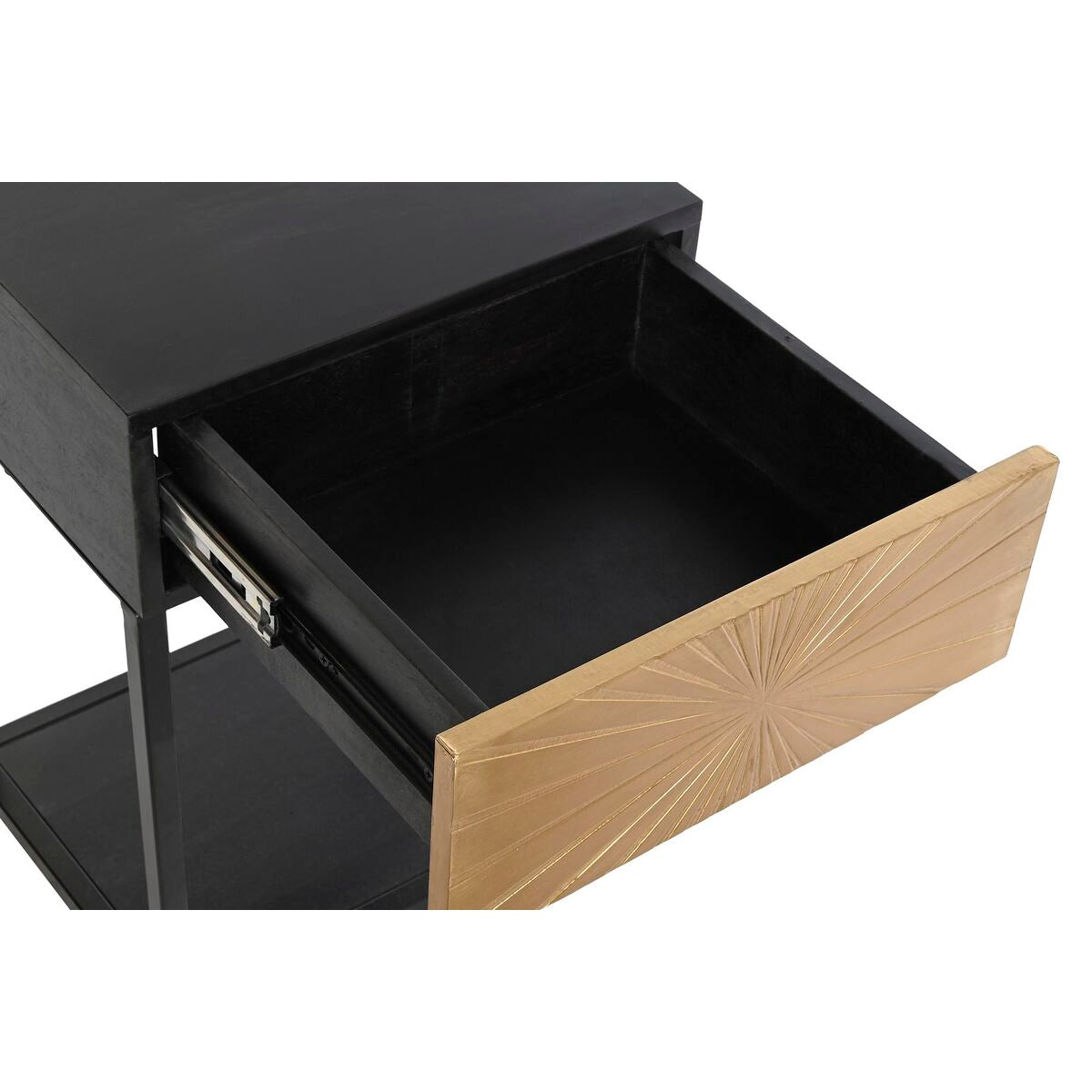 Comodino DKD Home Decor Dorato 35 x 40 x 55 cm Nero Metallo Legno