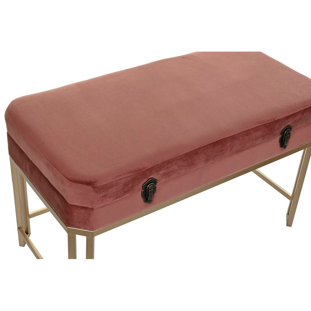 Panca DKD Home Decor Rosa Dorato (80 x 40 x 47 cm) (2 pezzi)