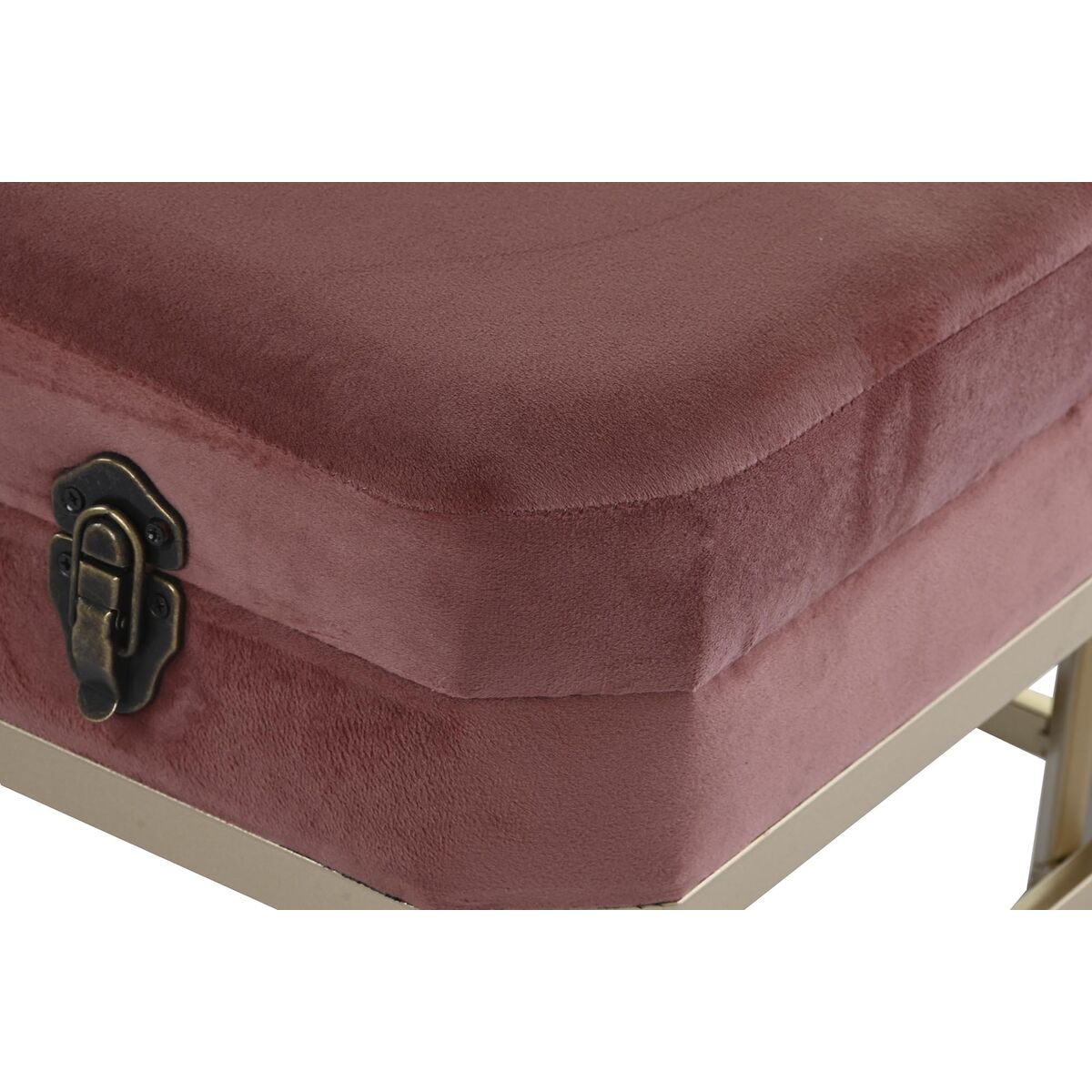 Panca DKD Home Decor Rosa Dorato (80 x 40 x 47 cm) (2 pezzi)