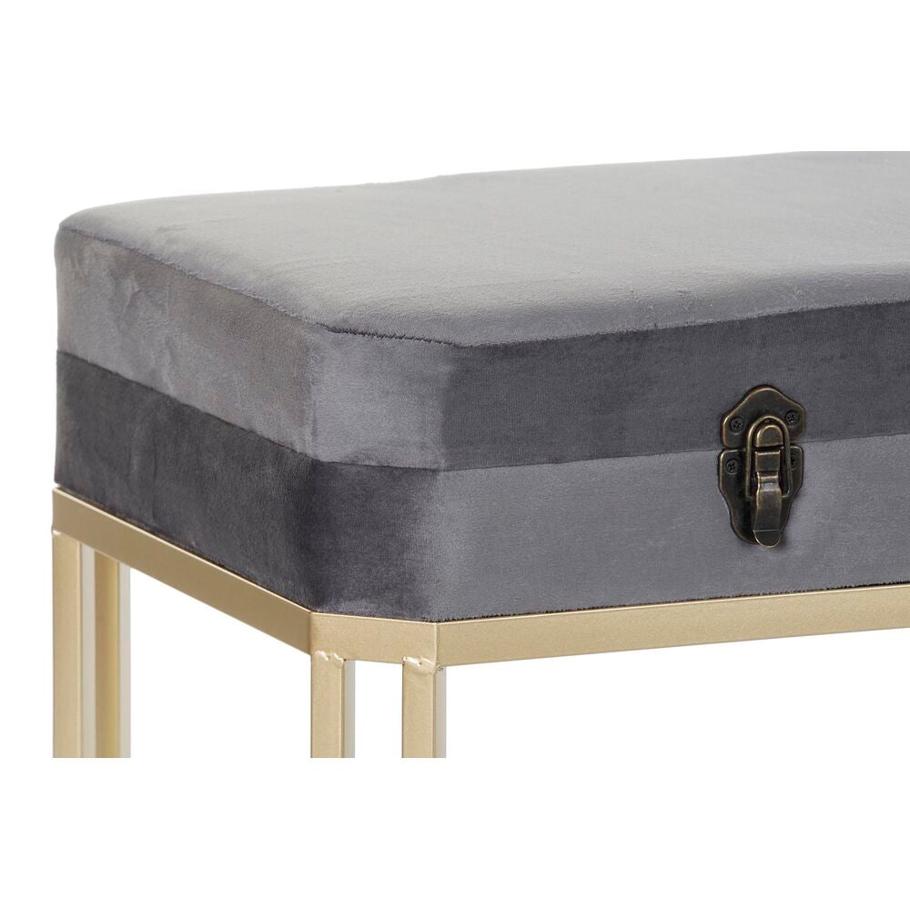 Panca DKD Home Decor Grigio Dorato (80 x 40 x 47 cm) (2 pezzi)