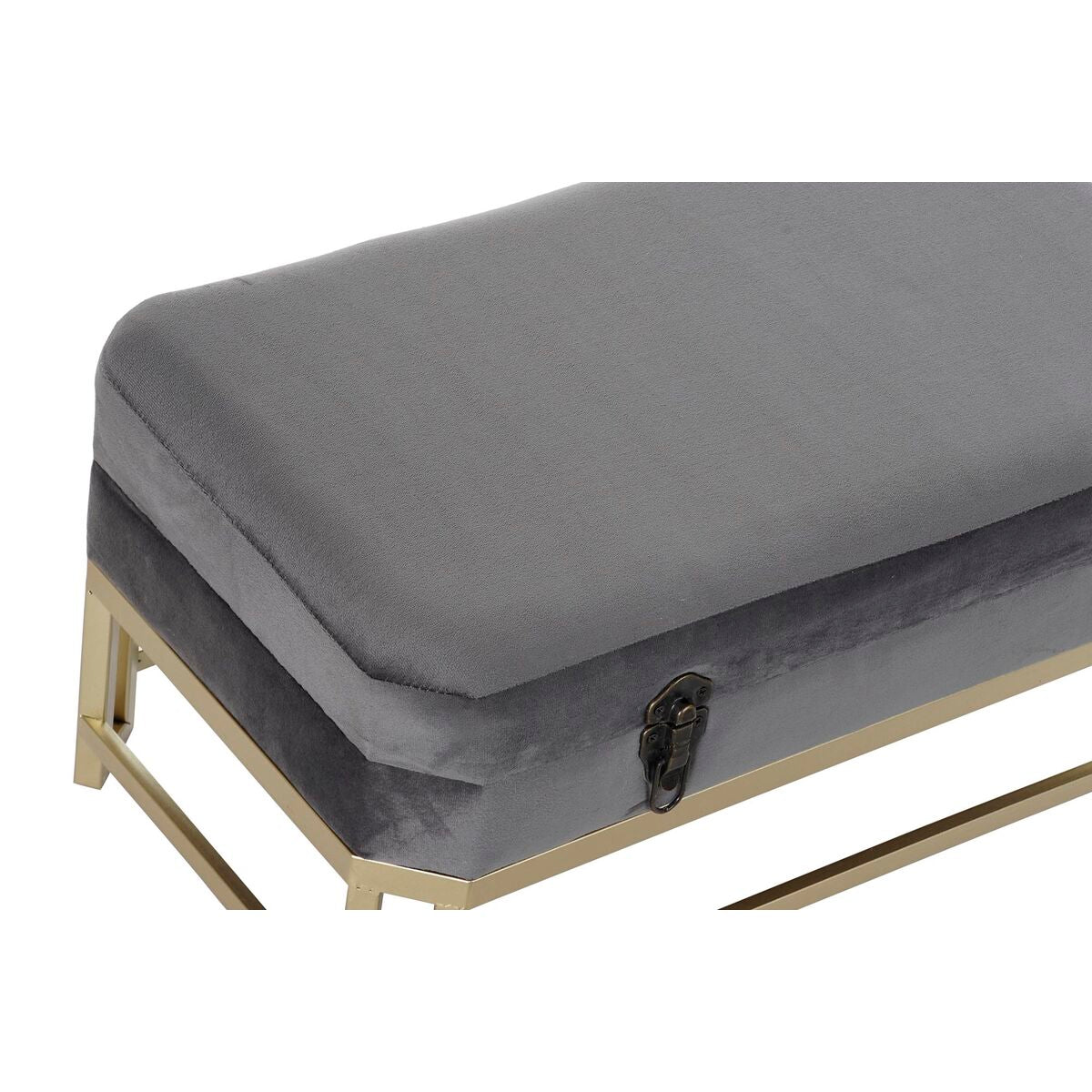 Panca DKD Home Decor Grigio Dorato (80 x 40 x 47 cm) (2 pezzi)