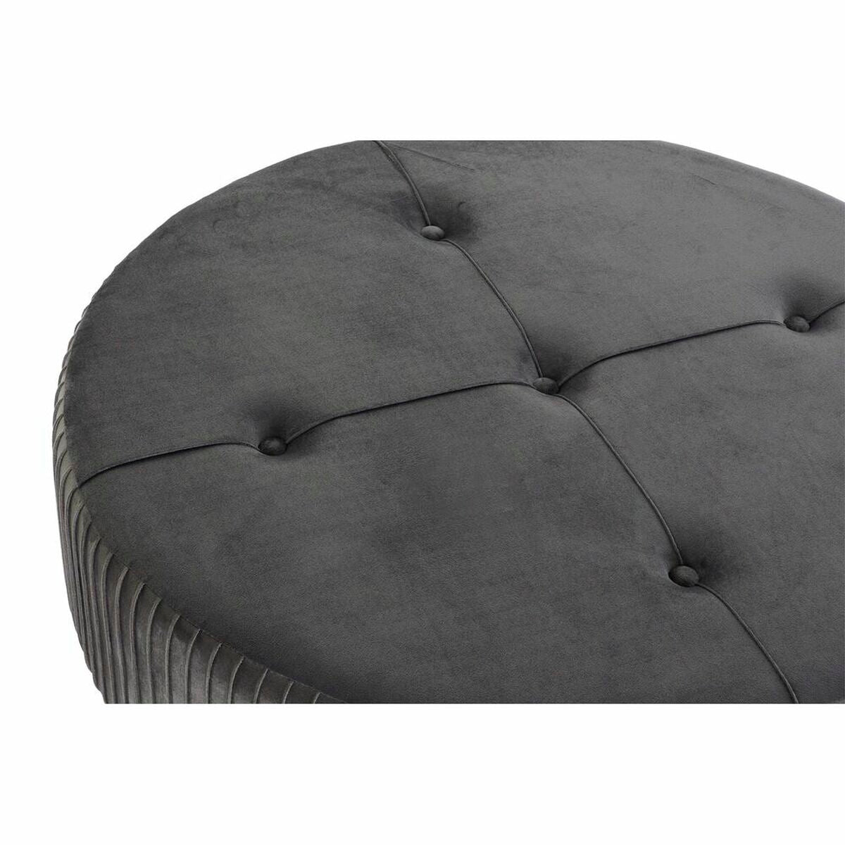 Poggiapiedi DKD Home Decor 80 x 80 x 38 cm Scandi Grigio Legno Velluto Grigio scuro Velvet