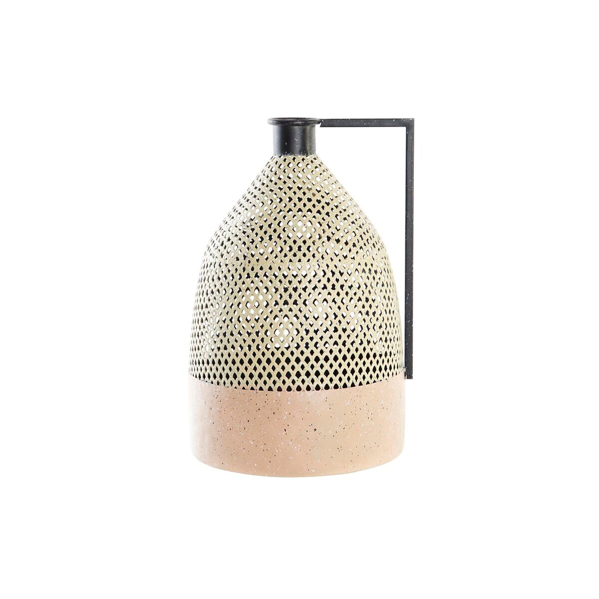 Vaso DKD Home Decor Nero Metallo Marrone Marrone Chiaro (26 x 26 x 39 cm)