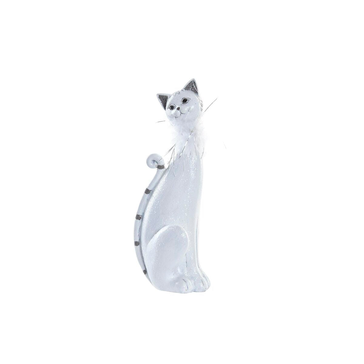 Statua gatto DKD Home Decor Bianco Resina (9 x 9 x 24 cm)