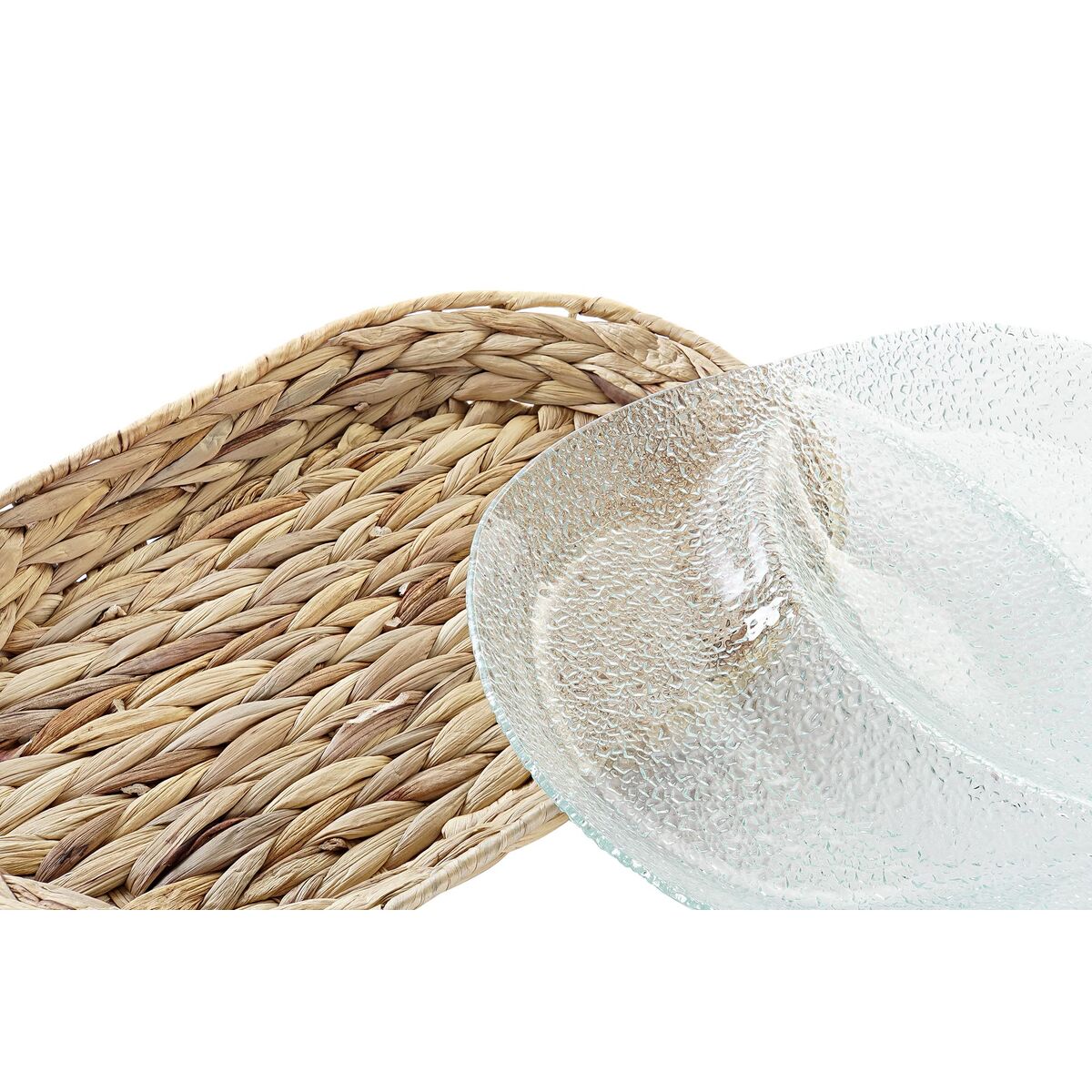 Vassoio per aperitivi DKD Home Decor Cristallo Naturale Trasparente Fibra (38 x 25 x 4 cm)