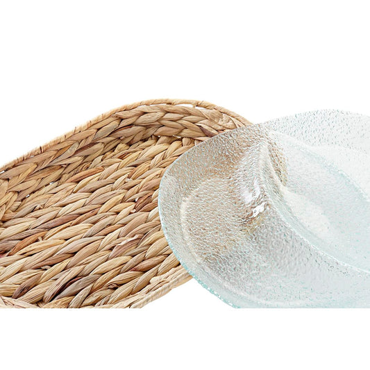 Vassoio per aperitivi DKD Home Decor Cristallo Naturale Trasparente Fibra (38 x 25 x 4 cm)