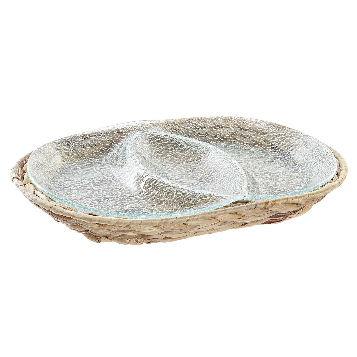 Vassoio per aperitivi DKD Home Decor Cristallo Naturale Trasparente Fibra (38 x 25 x 4 cm)