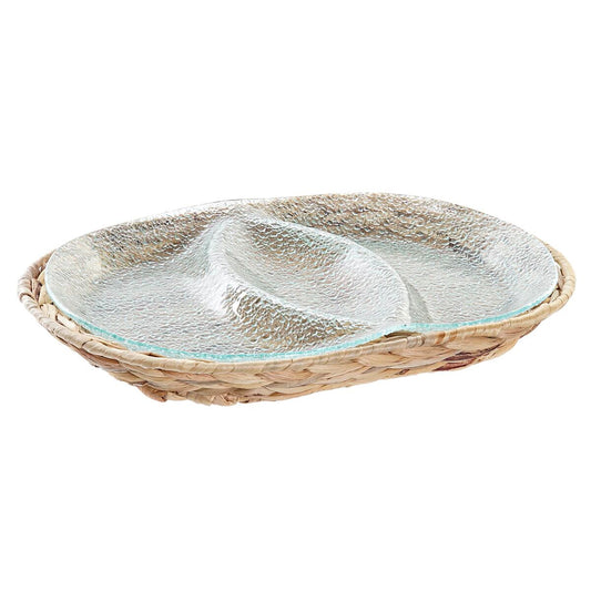 Vassoio per aperitivi DKD Home Decor Cristallo Naturale Trasparente Fibra (38 x 25 x 4 cm)