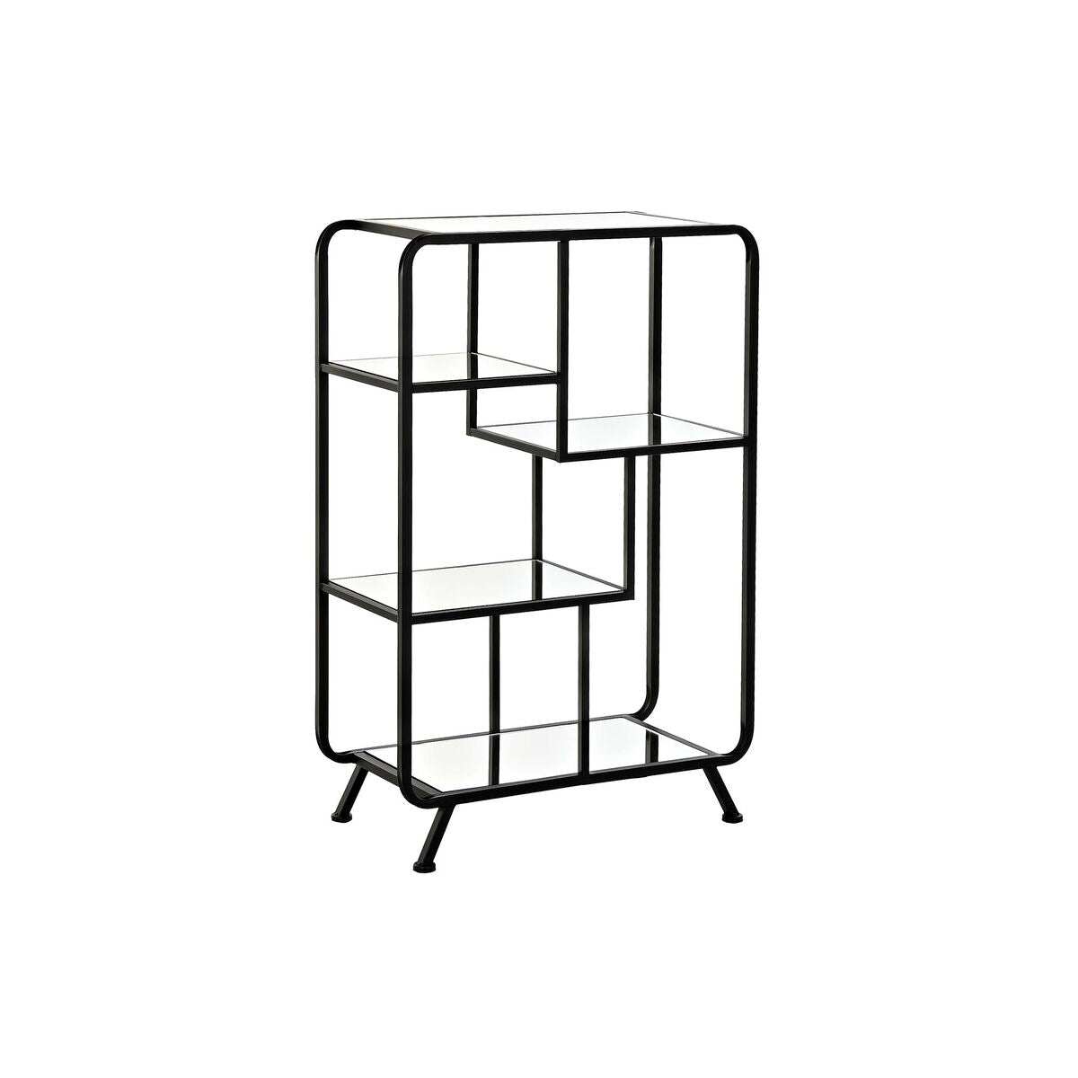 Scaffale DKD Home Decor Cristallo Nero Metallo 3 Mensole (60 x 28 x 93 cm)