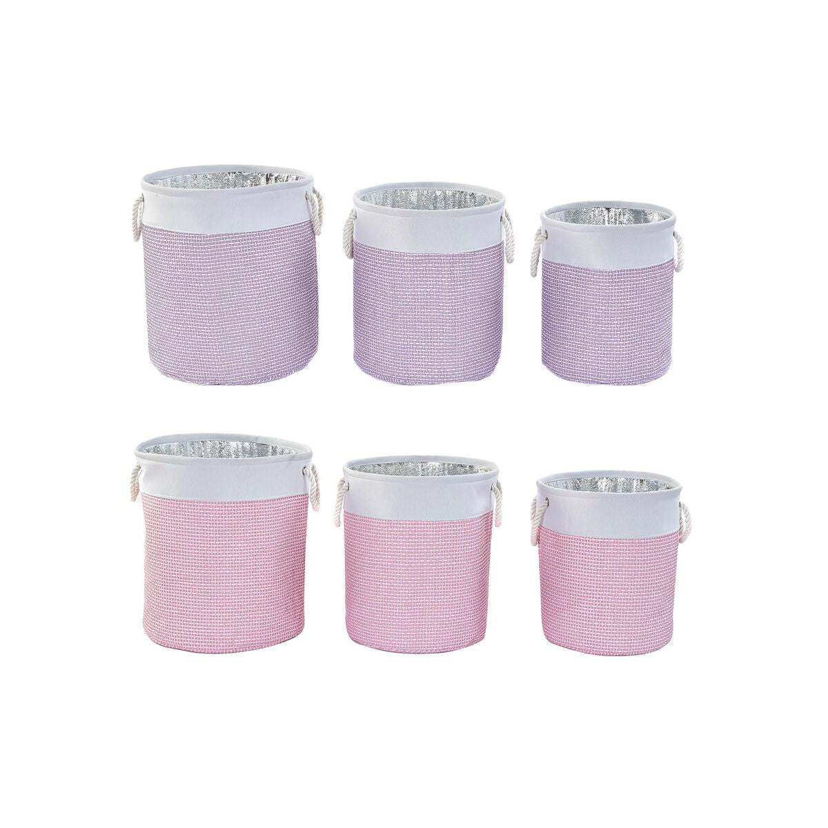 Set di Cestini DKD Home Decor Poliestere (2 Unità) (40 x 40 x 49 cm)