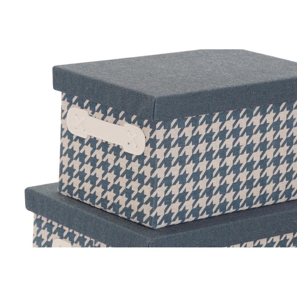 Set di Scatole per Sistemare Impilabili DKD Home Decor Poliestere (3 Unità)