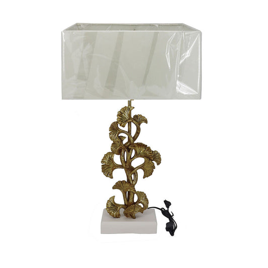 Lampada da tavolo DKD Home Decor Dorato Poliestere Bianco Resina (38 x 20 x 59,5 cm)