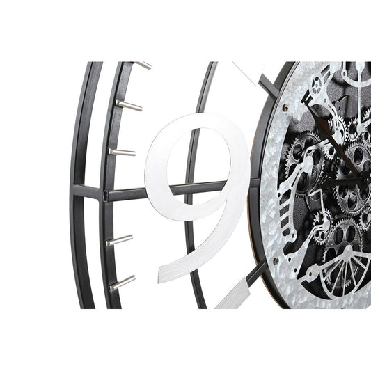 Orologio da Parete DKD Home Decor Argentato Nero Ferro (80 x 7 x 80 cm)