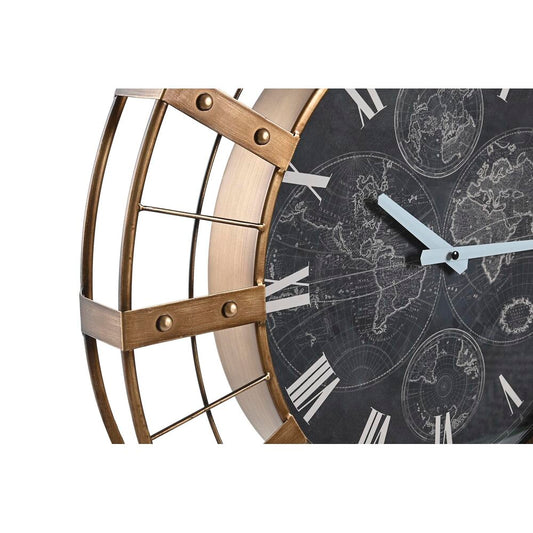 Orologio da Parete DKD Home Decor Cristallo Argentato Nero Dorato Ferro (60 x 6,5 x 78 cm)