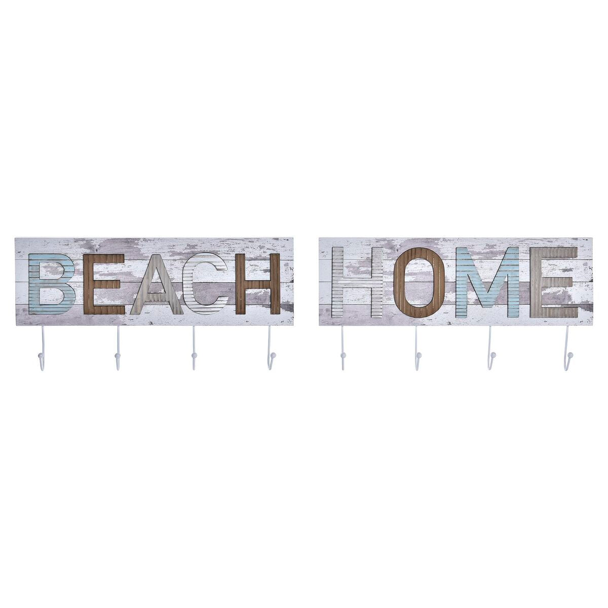 Appendiabiti da parete DKD Home Decor Metallo Legno Spiaggia Marinaio (45 x 5 x 23 cm) (2 Unità)