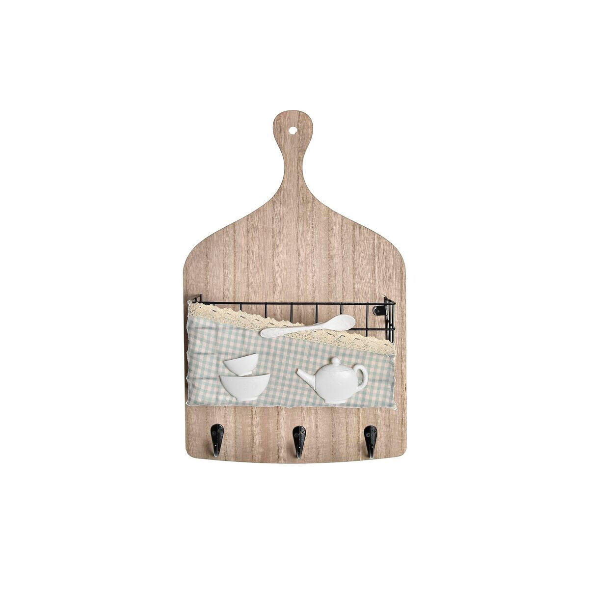 Appendiabiti da parete DKD Home Decor Metallo Legno (23 x 9 x 36 cm)