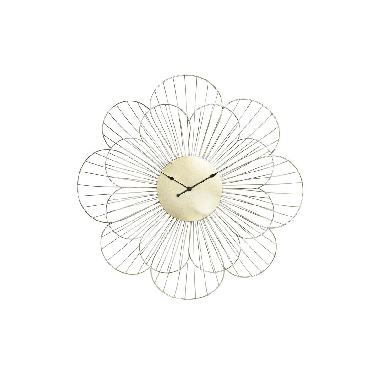 Orologio da Parete DKD Home Decor Fiore Dorato Metallo (57 x 4 x 57 cm)