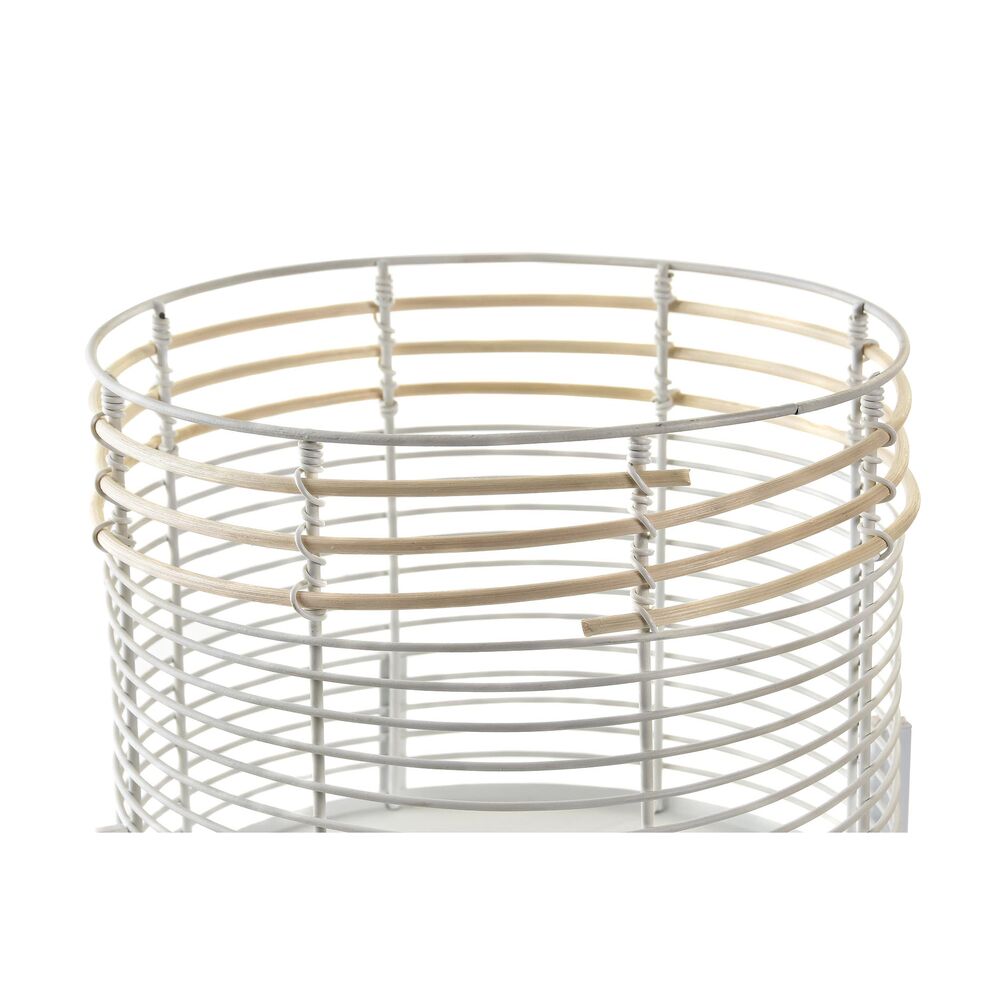Set di Vasi DKD Home Decor Naturale Metallo Bianco Rattan (25 x 25 x 32 cm)
