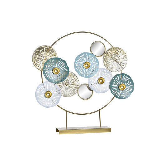 Statua Decorativa DKD Home Decor Specchio Dorato Metallo Verde Orientale