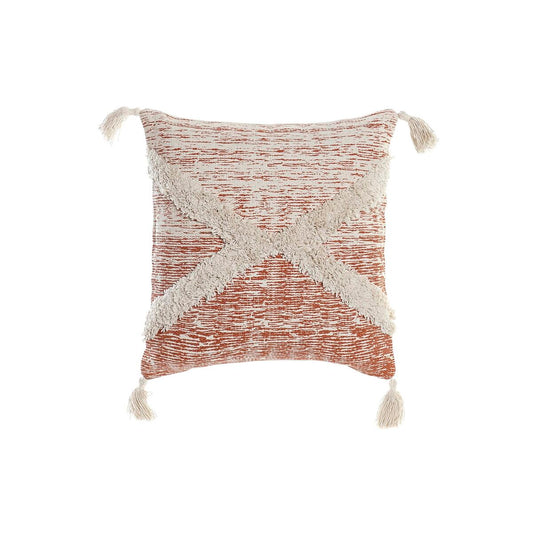 Cuscino DKD Home Decor Beige Arancio Poliestere Cotone (45 x 10 x 45 cm)