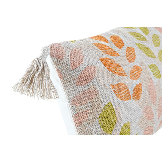 Cuscino DKD Home Decor Beige Poliestere Cotone Multicolore Shabby Chic Foglia della pianta (60 x 10 x 30 cm)