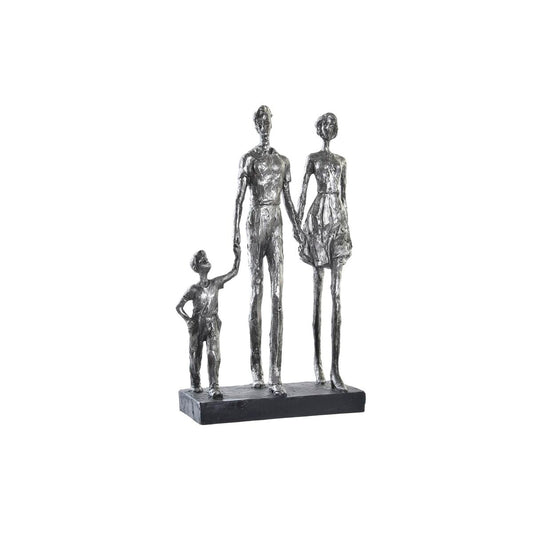 Statua Decorativa DKD Home Decor Argentato Nero Resina Moderno Famiglia (26 x 11,5 x 41,5 cm)