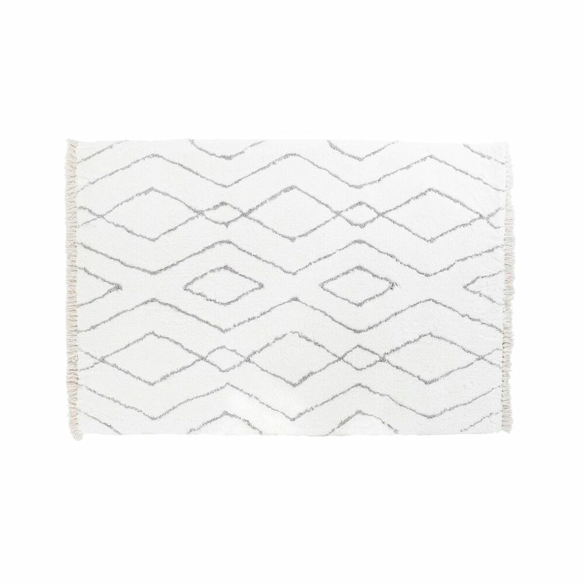 Tappeto DKD Home Decor Bianco Grigio Rombos Scandi Ø 9,4 cm 120 x 180 x 3 cm