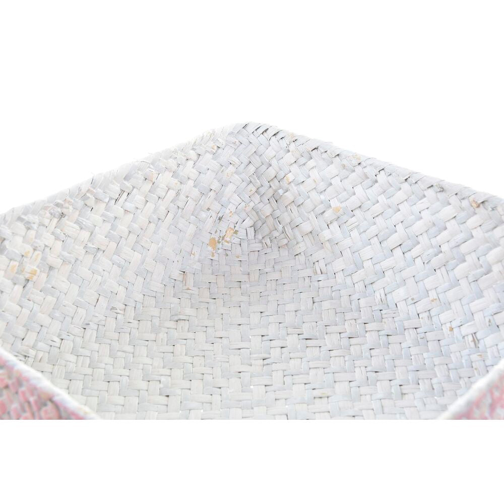 Set di Cestini DKD Home Decor Poliestere Fibra Boho Mediterraneo (26 x 26 x 9 cm)