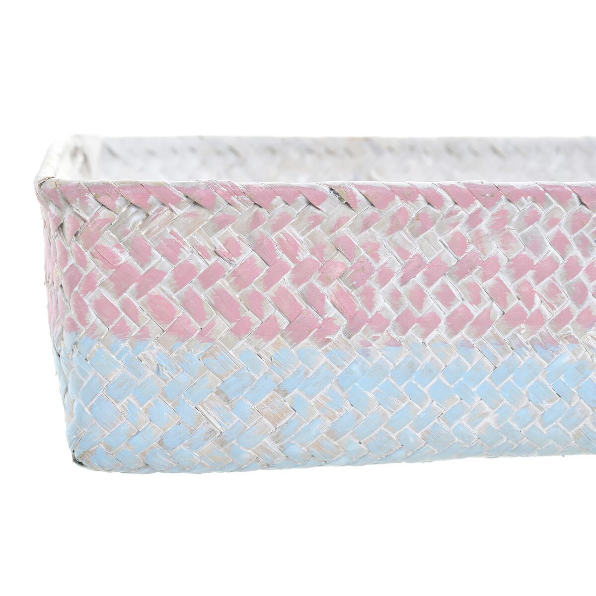 Set di Cestini DKD Home Decor Poliestere Fibra Boho Mediterraneo (26 x 26 x 9 cm)