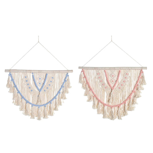 Decorazione da Parete DKD Home Decor Cotone Rattan Boho (70 x 3 x 85 cm) (2 Unità)