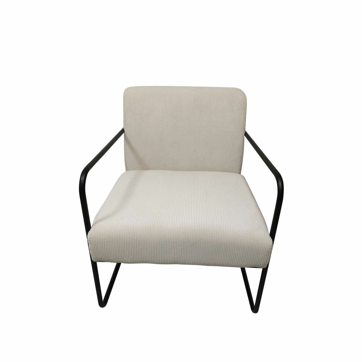 Poltrona DKD Home Decor Nero Poliestere Bianco Ferro (64 x 74 x 79 cm)