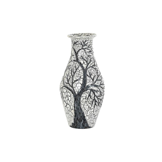 Vaso DKD Home Decor Albero Cristallo Nero Terracotta Bianco (29 x 29 x 60 cm)