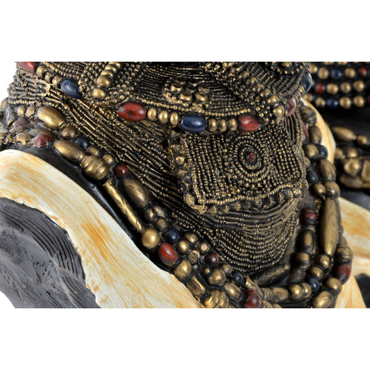 Statua Decorativa DKD Home Decor Africana 26 x 20 x 42 cm Nero Beige Coloniale (2 Unità)