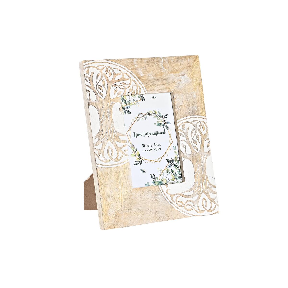 Cornice Portafoto DKD Home Decor Cristallo Albero Marrone Bianco Legno di mango Indiano (20 x 2 x 25,5 cm)