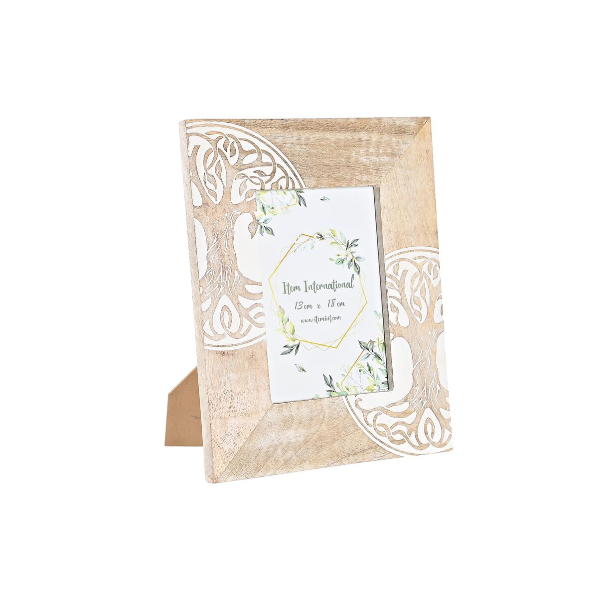 Cornice Portafoto DKD Home Decor Cristallo Marrone Bianco Legno di mango Indiano (23 x 2 x 28 cm)