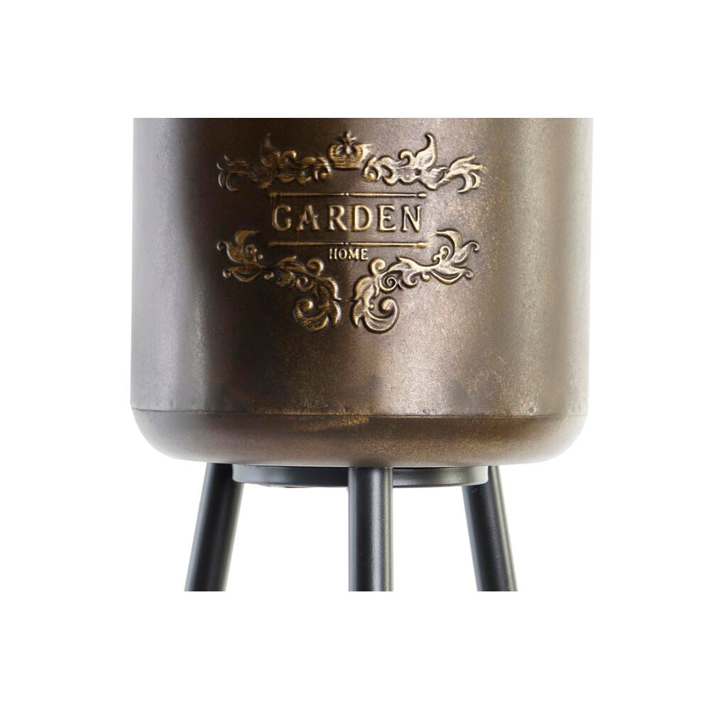 Set di Vasi DKD Home Decor Champagne Nero 100 % Metallo (25 x 25 x 80,5 cm)