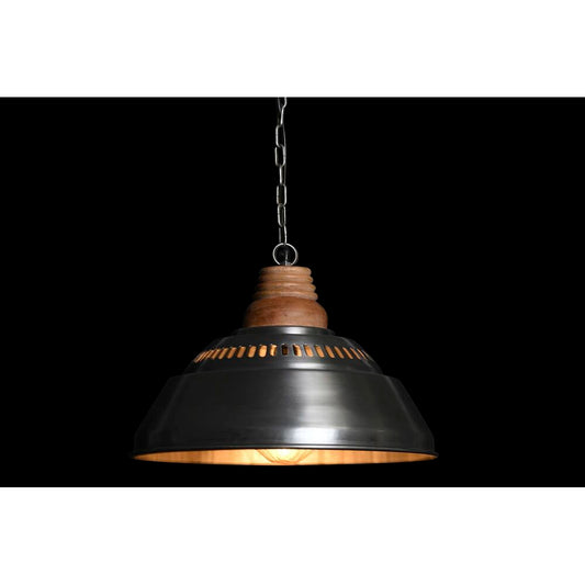 Lampadario DKD Home Decor Argentato Marrone Ferro Legno di mango 50 W (43 x 43 x 31 cm)