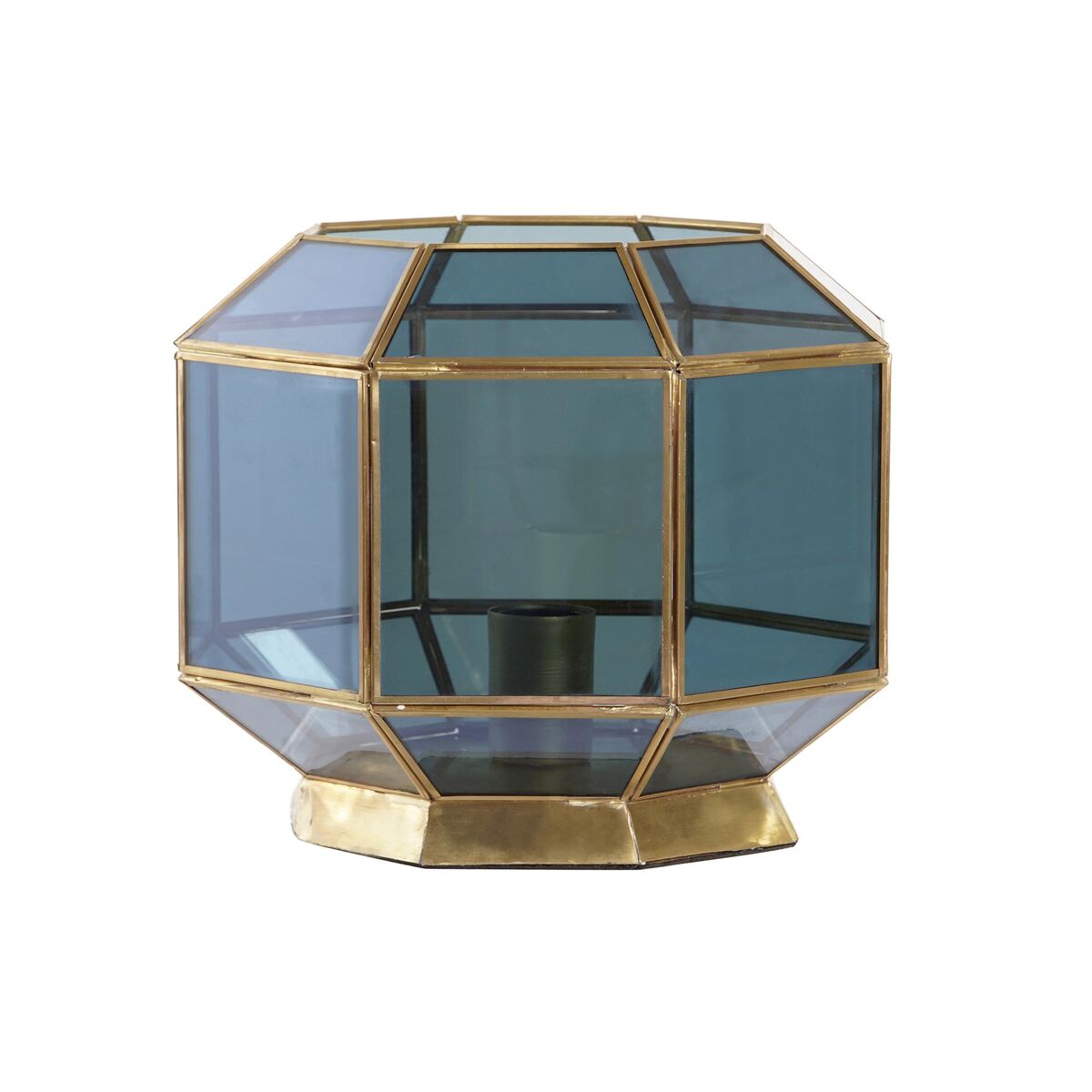 Lampada da tavolo DKD Home Decor Cristallo Azzurro Dorato 220 V Ottone 50 W Moderno (29 x 29 x 25 cm)