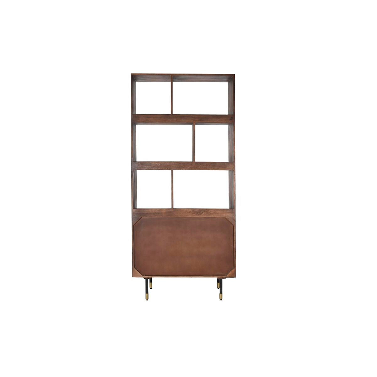 Scaffale DKD Home Decor Nero Dorato Metallo Marrone scuro Legno di mango 4 Mensole (90 x 35 x 200 cm)