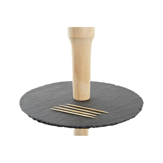 Vassoio per aperitivi DKD Home Decor Stand a 3 piani Lavagna Bambù (28 x 28 x 39,5 cm)