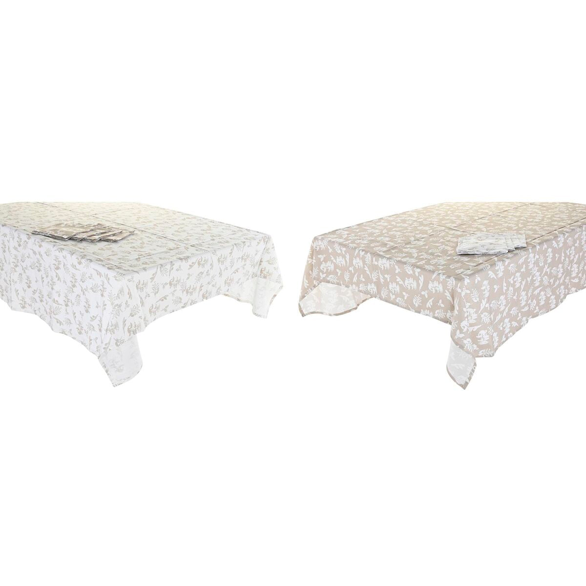 Tovaglia e tovaglioli DKD Home Decor 5 Pezzi 2 Unità Cotone (150 x 150 x 0,5 cm)
