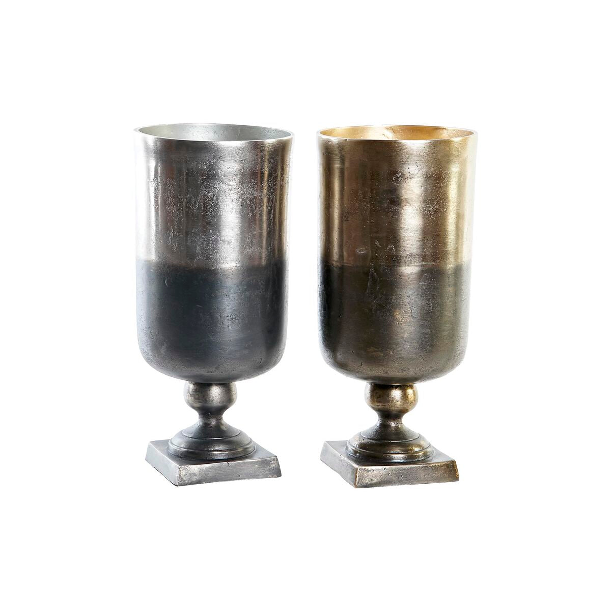 Vaso DKD Home Decor Bicolore Alluminio Moderno (2 Unità) (15 x 15 x 33 cm)