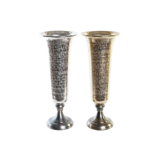 Vaso DKD Home Decor Argentato Dorato Alluminio Moderno (20 x 20 x 51 cm) (2 Unità)