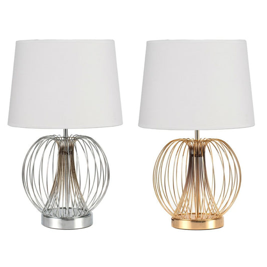 Lampada da tavolo DKD Home Decor Metallo Poliestere 50 W (32.5 x 32.5 x 52 cm) (2 Unità)