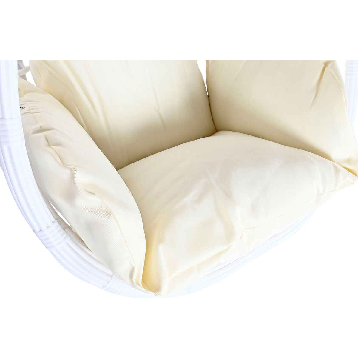 Dondolo a uovo sospeso DKD Home Decor 90 x 70 x 110 cm Metallo rattan sintetico Bianco