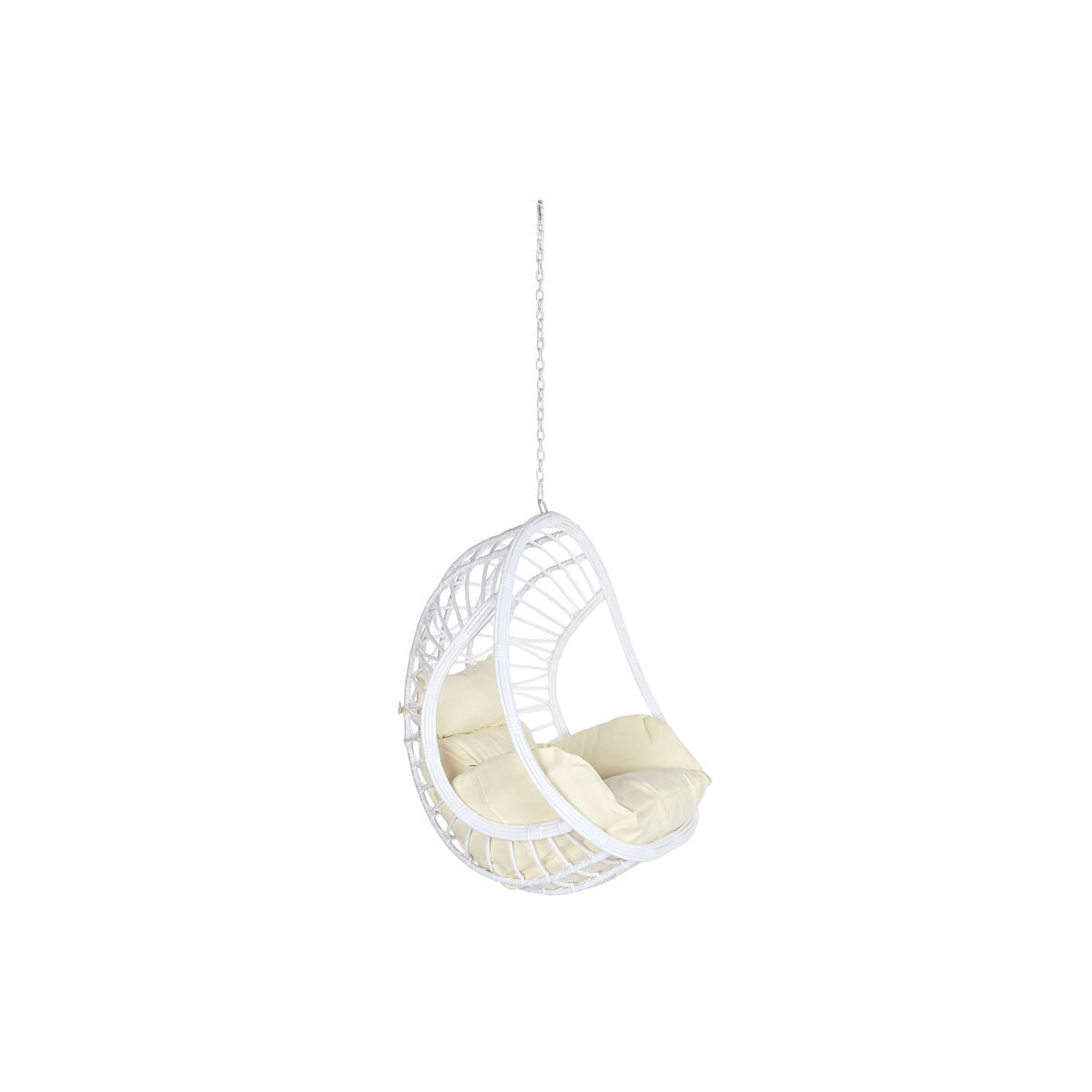 Dondolo a uovo sospeso DKD Home Decor 90 x 70 x 110 cm Metallo rattan sintetico Bianco