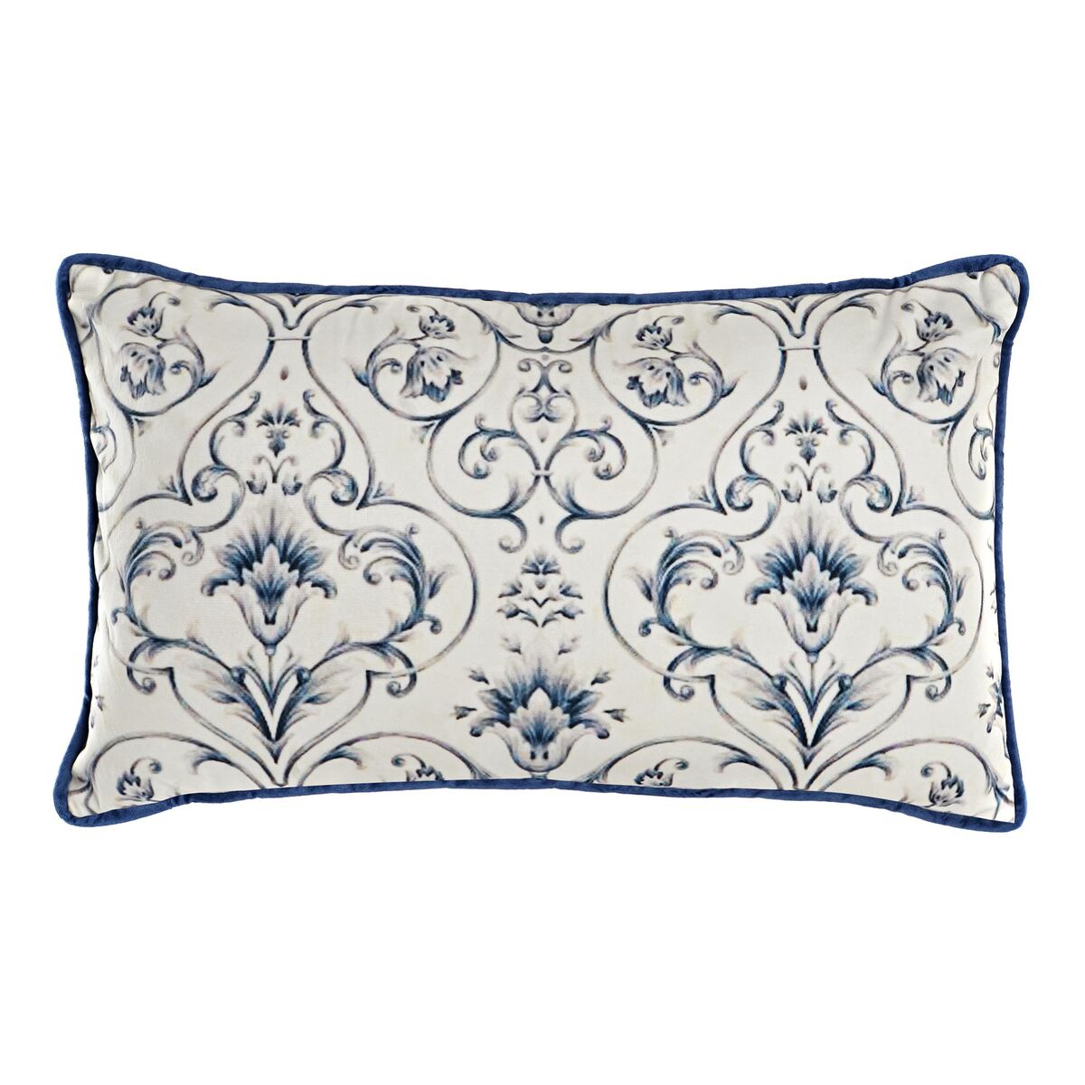 Cuscino DKD Home Decor Azzurro Poliestere Fiori (50 x 10 x 30 cm)