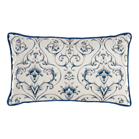 Cuscino DKD Home Decor Azzurro Poliestere Fiori (50 x 10 x 30 cm)