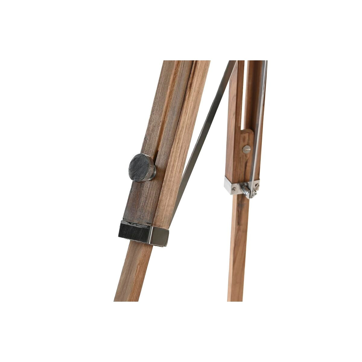 Orologio da Tavolo DKD Home Decor 22 x 40 x 80 cm Naturale Argentato Alluminio Tripode Legno di mango Tradizionale